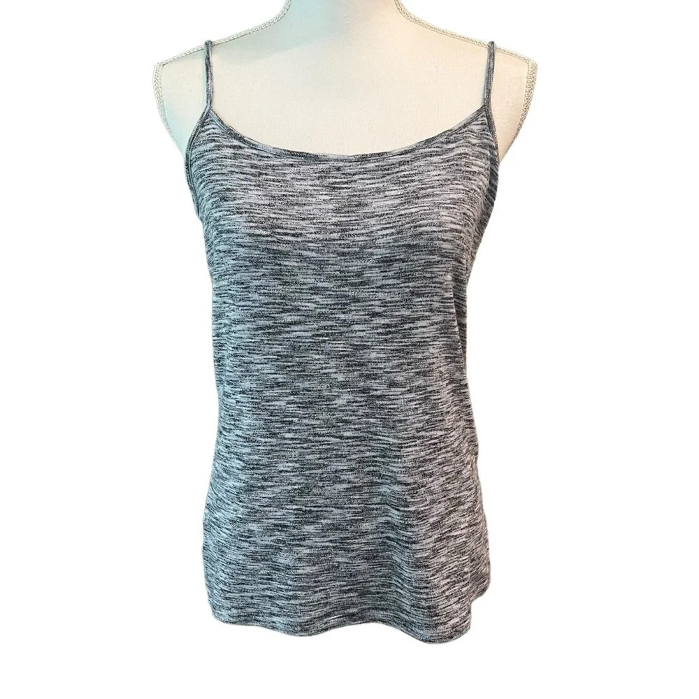 LOFT Outlet Shirt Spaghetti Strap Cami Size Large Soft‎ Blue Black Space Dyed